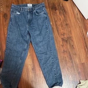 zara wide leg blue jeans